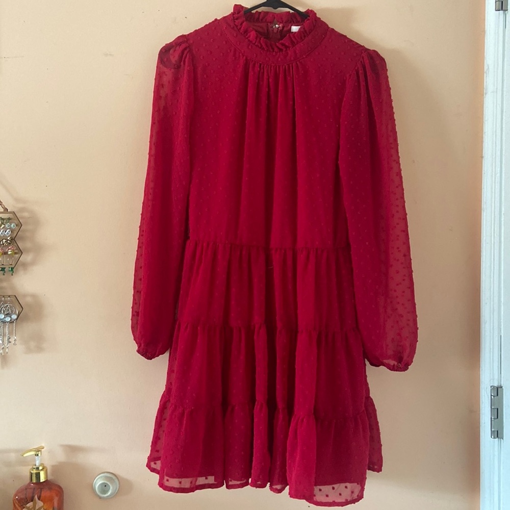 Polka dot sheer long sleeve dress from Francesca’s